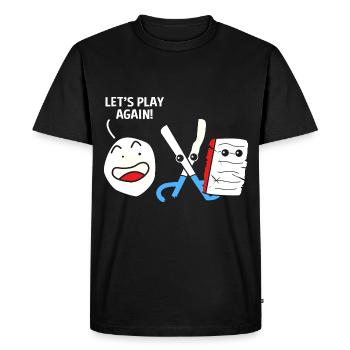 Ciseaux pierre papier - T-shirt Premium bio Homme - noir - Devant - Nico (187cm)