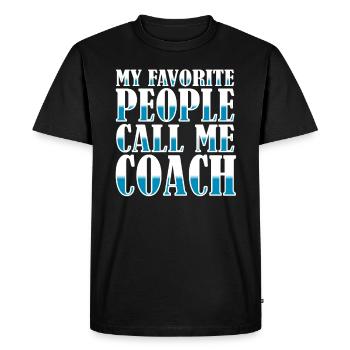 Coach coach - Men's Premium Organic T-Shirt - black - Front - Nico (187cm)