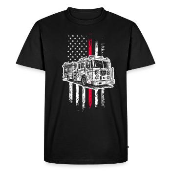pompiers - T-shirt Premium bio Homme - noir - Devant - Nico (187cm)