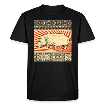Hippo Hippopotamus Hippo - Men's Premium Organic T-Shirt - black - Front - Nico (187cm)
