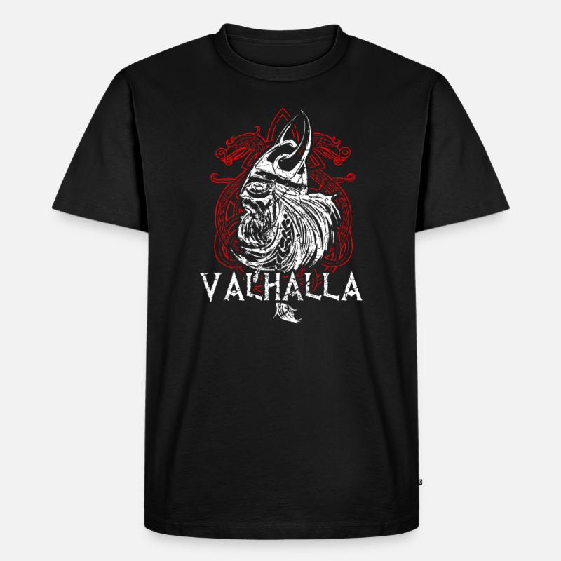 Wikinger Krieger Mittelalter - Männer Premium Bio T-Shirt - Schwarz