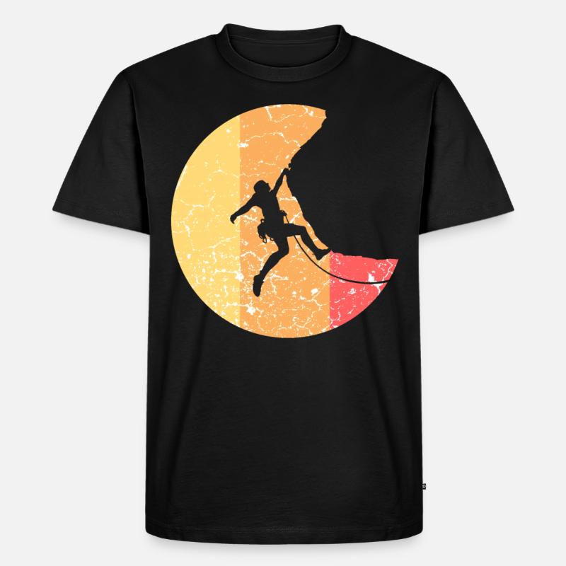 Klettern Bergsteigen Gipfel - Männer Premium Bio T-Shirt - Schwarz
