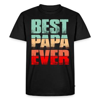 Père Meilleur père Fête des pères - T-shirt Premium bio Homme - noir - Devant - Nico (187cm)