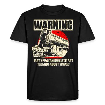 Railway Model Railway Rails - Men's Premium Organic T-Shirt - black - Front - Nico (187cm)