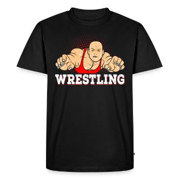 Wrestling - Men's Premium Organic T-Shirt - black - Front - Nico (187cm)