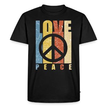 Peace sign Hippie tolerance peace - Men's Premium Organic T-Shirt - black - Front - Nico (187cm)