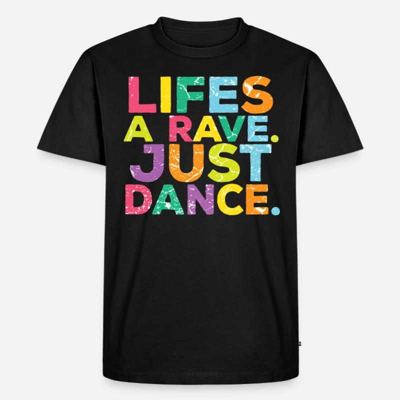 Techno Raver Raver - Männer Premium Bio T-Shirt - Schwarz