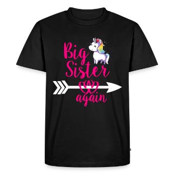 Big sister siblings birth unicorn - Men's Premium Organic T-Shirt - black - Front - Nico (187cm)
