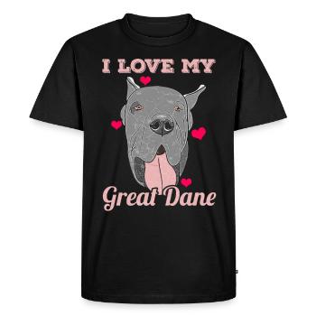 Great Dane Chien Allemand Dogge - T-shirt Premium bio Homme - noir - Devant - Nico (187cm)
