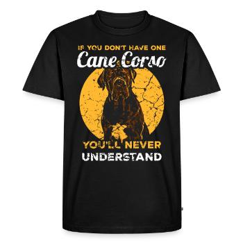 Cane Corso dog puppy - Men's Premium Organic T-Shirt - black - Front - Nico (187cm)