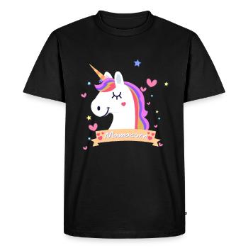 Mamacorn Unicorn Pregnancy Children - Men's Premium Organic T-Shirt - black - Front - Nico (187cm)