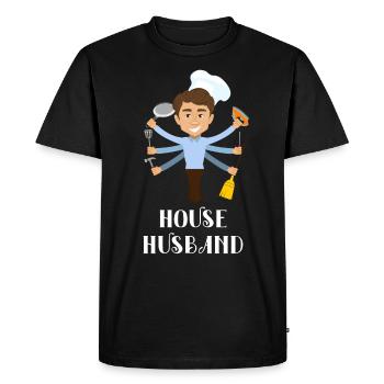 Houseman household husband - Men's Premium Organic T-Shirt - black - Front - Nico (187cm)