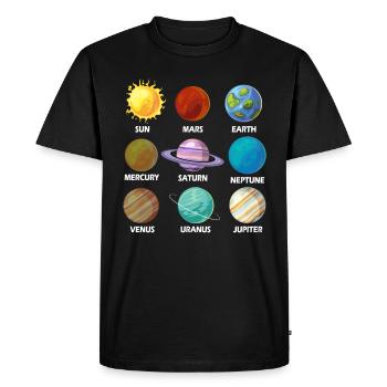 Planet galaxy solar system universe - Men's Premium Organic T-Shirt - black - Front - Nico (187cm)
