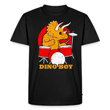 Dinosaur drums - Men's Premium Organic T-Shirt - black - Front - Nico (187cm)