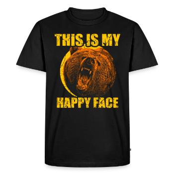 Ours Grizzly Heureux - T-shirt Premium bio Homme - noir - Devant - Nico (187cm)
