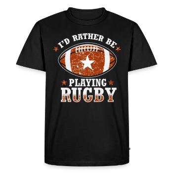 Sport de rugby - T-shirt Premium bio Homme - noir - Devant - Nico (187cm)