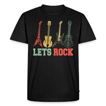 Guitars Rock Rock n Roll Band Concert Retro - Men's Premium Organic T-Shirt - black - Front - Nico (187cm)