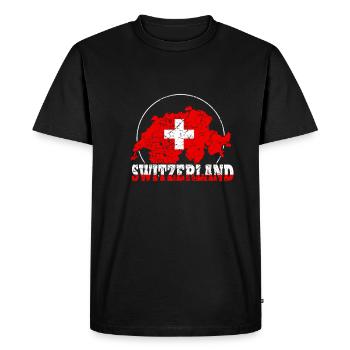 Drapeau suisse drapeau national suisse rétro - T-shirt Premium bio Homme - noir - Devant - Nico (187cm)