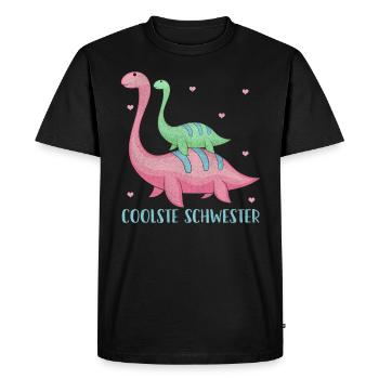 Grande soeur naissance frères et soeurs Dino - T-shirt Premium bio Homme - noir - Devant - Nico (187cm)