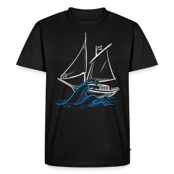 Sailboat wind ship sailor shipping gift - Men's Premium Organic T-Shirt - black - Front - Nico (187cm)