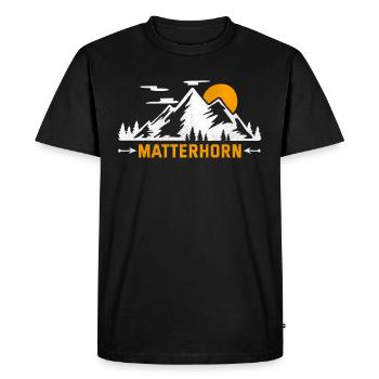 Cervin Zermatt Suisse Montagne touristique - T-shirt Premium bio Homme - noir - Devant - Nico (187cm)