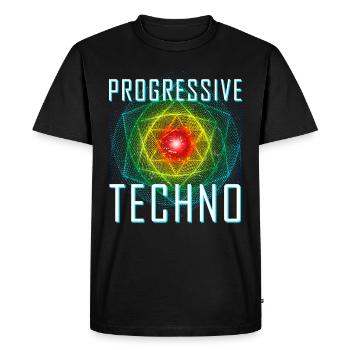 Progressive Techno Club Party Rave Music - Men's Premium Organic T-Shirt - black - Front - Nico (187cm)