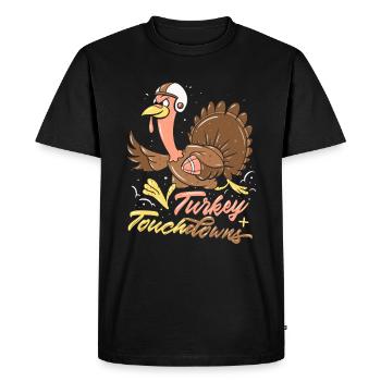 Dindon Thanksgiving Football Turkey Touchdowns - T-shirt Premium bio Homme - noir - Devant - Nico (187cm)