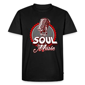 Soul Music Black Music Musician Retro 1 - Men's Premium Organic T-Shirt - black - Front - Nico (187cm)