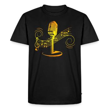 Microphone Chanteur Chanteur Chant musical - T-shirt Premium bio Homme - noir - Devant - Nico (187cm)