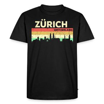 Zurich Suisse Ville Patrie - T-shirt Premium bio Homme - noir - Devant - Nico (187cm)