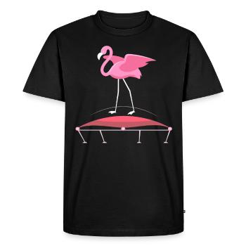 Trampoline Flamingo Jumping Children's Birthday Party - Men's Premium Organic T-Shirt - black - Front - Nico (187cm)