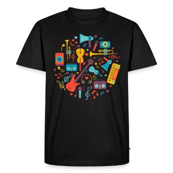 Instruments divers Ecole de musique Instrument de musicien - T-shirt Premium bio Homme - noir - Devant - Nico (187cm)