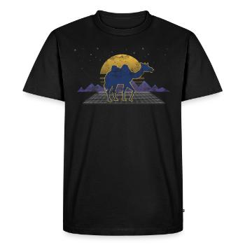 Chameau, egypte, vacances, sahara, désert, animal - T-shirt Premium bio Homme - noir - Devant - Nico (187cm)