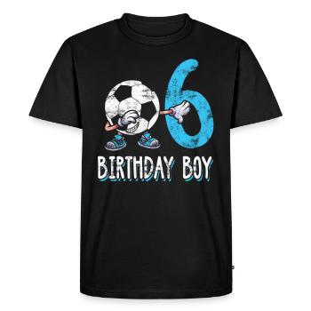 Soccer son 6 years birthday 6 boy gift - Men's Premium Organic T-Shirt - black - Front - Nico (187cm)