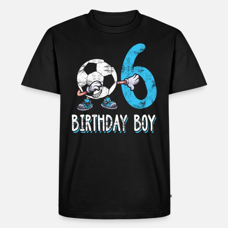 Fussball Sohn 6 Jahre Geburtstag 6 Junge Geschenk - Männer Premium Bio T-Shirt - Schwarz