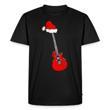 Noël musicien guitare Père Noël - T-shirt Premium bio Homme - noir - Devant - Nico (187cm)