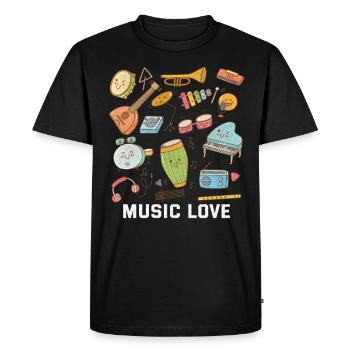 Instruments de musique band musiciens Instrument Amateurs - T-shirt Premium bio Homme - noir - Devant - Nico (187cm)