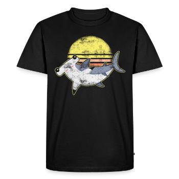Hammerhead Shark Marine Biology Shark Retro Gift - Men's Premium Organic T-Shirt - black - Front - Nico (187cm)