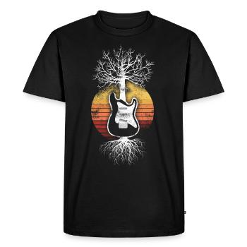 Rock Guitar Rock n Roll Music Guitarist Gift - Men's Premium Organic T-Shirt - black - Front - Nico (187cm)