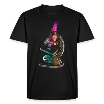 Microscope biology science medicine research - Men's Premium Organic T-Shirt - black - Front - Nico (187cm)