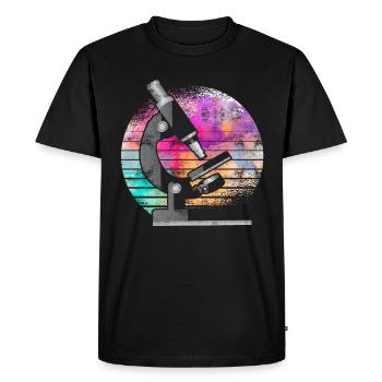 Microscope biologie science médecine recherche - T-shirt Premium bio Homme - noir - Devant - Nico (187cm)