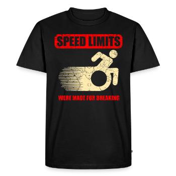 Cadeau pour personnes handicapées en fauteuil roulant - T-shirt Premium bio Homme - noir - Devant - Nico (187cm)