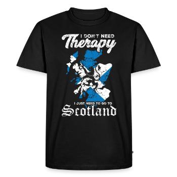 Scotland Lion Coat of Arms Retro Scottish Pride - Men's Premium Organic T-Shirt - black - Front - Nico (187cm)