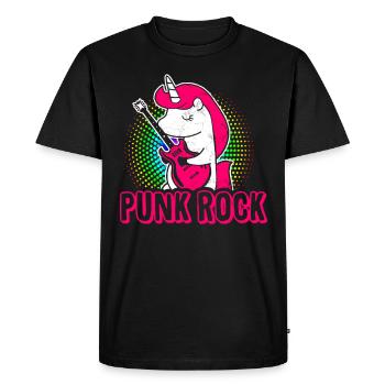 Punk music unicorn girl punk rock anarchy - Men's Premium Organic T-Shirt - black - Front - Nico (187cm)