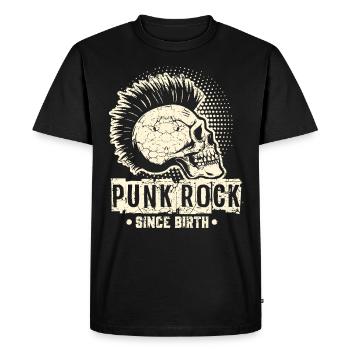 Punk Music Retro Punk Rock Skull Gift 1 - Men's Premium Organic T-Shirt - black - Front - Nico (187cm)