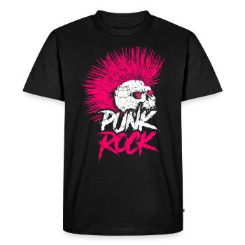 Punk music retro punk rock skull gift - Men's Premium Organic T-Shirt - black - Front - Nico (187cm)