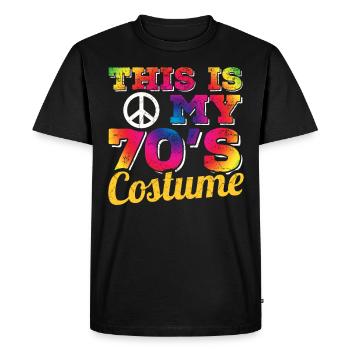 70s 1970s 70 Years Seventies Music Disco Costume - Men's Premium Organic T-Shirt - black - Front - Nico (187cm)