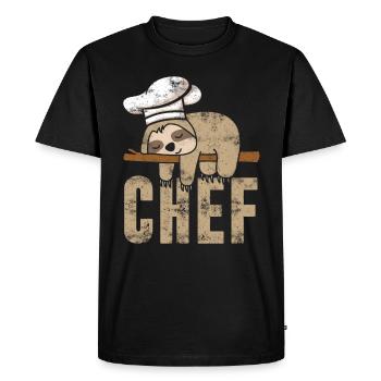 Paresseux chef cuisine cuisine cadeau - T-shirt Premium bio Homme - noir - Devant - Nico (187cm)