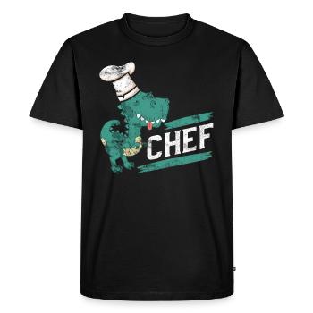 Dino chef cuisine cuisine cadeau - T-shirt Premium bio Homme - noir - Devant - Nico (187cm)
