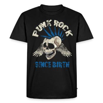 Punk music retro punk rock skull gift - Men's Premium Organic T-Shirt - black - Front - Nico (187cm)